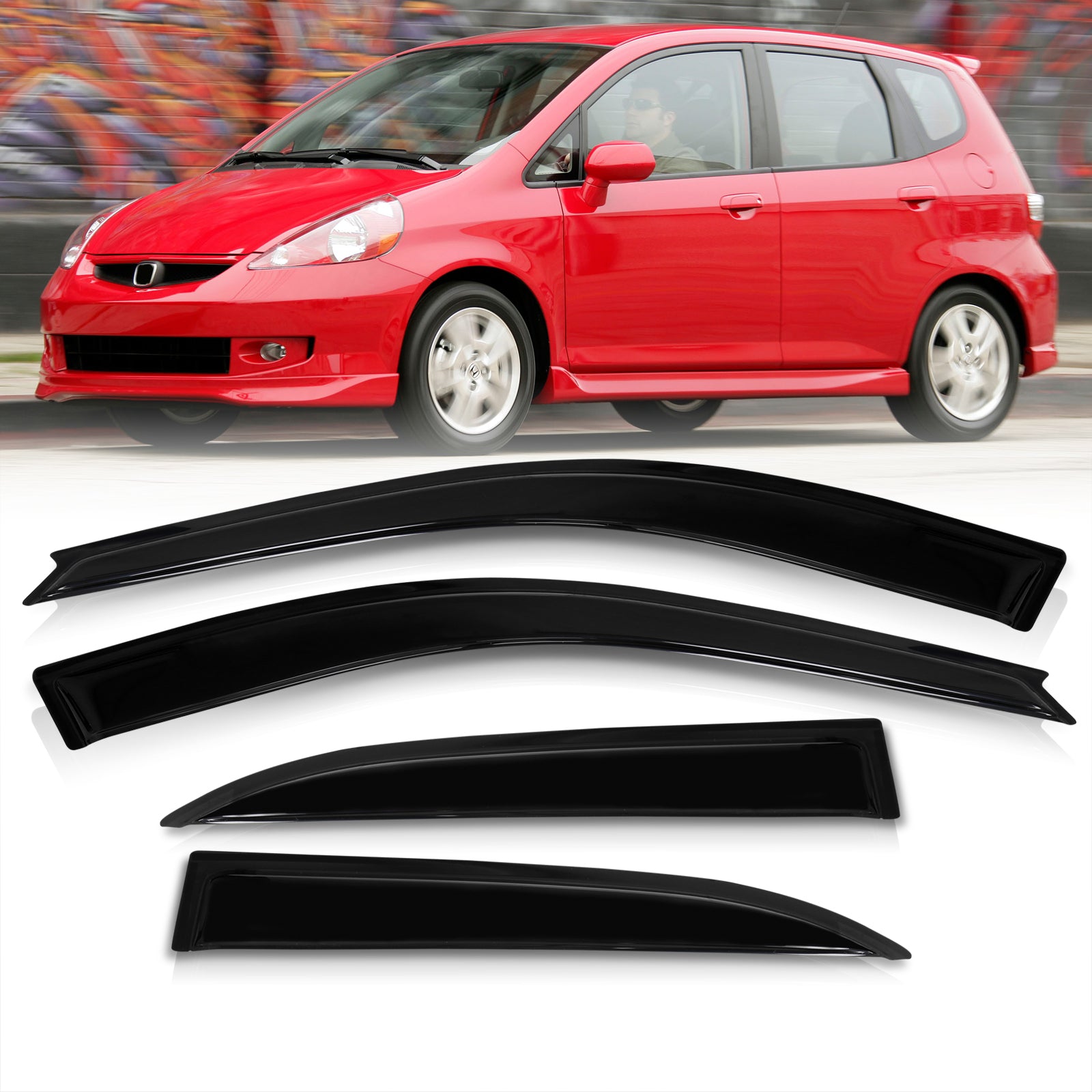 Honda Fit 2006-2008 4 Door Tape On Window Visors – AJP Distributors