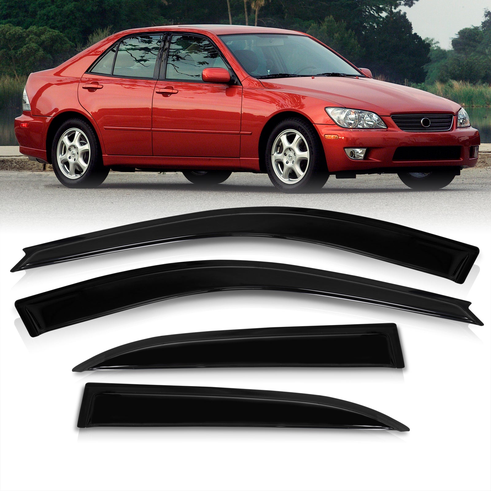 Lexus IS300 1999-2005 4 Door Tape On Window Visors – AJP Distributors