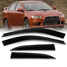 Load image into Gallery viewer, Mitsubishi Lancer 2008-2017 4 Door Tape On Window Visors