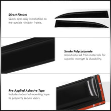 Load image into Gallery viewer, Toyota Tundra 2007-2021 Double Cab 4 Door Tape On Window Visors (Half Door 19.5" Rear)