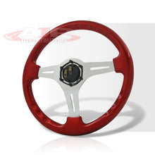 Load image into Gallery viewer, JDM Sport Universal 350mm Heavy Duty Steel Steering Wheel Polished Center Metallic Red
