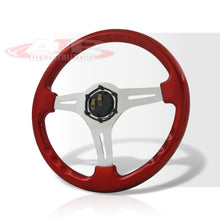 Load image into Gallery viewer, JDM Sport Universal 350mm Heavy Duty Steel Steering Wheel Polished Center Metallic Red