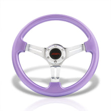 Load image into Gallery viewer, JDM Sport Universal 350mm Heavy Duty Steel Steering Wheel Polished Center Metallic Purple
