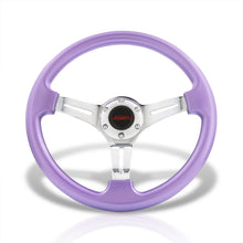Load image into Gallery viewer, JDM Sport Universal 350mm Heavy Duty Steel Steering Wheel Polished Center Metallic Purple