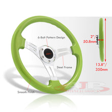 Load image into Gallery viewer, JDM Sport Universal 350mm Heavy Duty Steel Steering Wheel Polished Center Metallic Green

