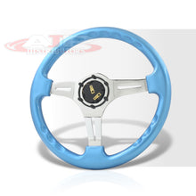 Load image into Gallery viewer, JDM Sport Universal 350mm Heavy Duty Steel Steering Wheel Polished Center Metallic Sky Blue
