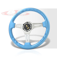 Load image into Gallery viewer, JDM Sport Universal 350mm Heavy Duty Steel Steering Wheel Polished Center Metallic Sky Blue