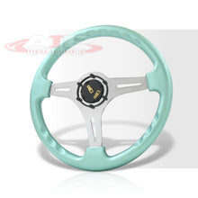 Load image into Gallery viewer, JDM Sport Universal 350mm Heavy Duty Steel Steering Wheel Polished Center Metallic Mint Green