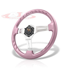 Load image into Gallery viewer, JDM Sport Universal 350mm Heavy Duty Steel Steering Wheel Polished Center Metallic Pink
