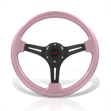 Load image into Gallery viewer, JDM Sport Universal 350mm Heavy Duty Aluminum Steering Wheel Black Center Pink