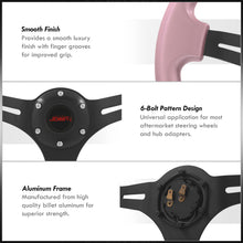 Load image into Gallery viewer, JDM Sport Universal 350mm Heavy Duty Aluminum Steering Wheel Black Center Pink