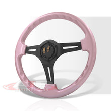 Load image into Gallery viewer, JDM Sport Universal 350mm Heavy Duty Aluminum Steering Wheel Black Center Pink