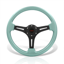 Load image into Gallery viewer, JDM Sport Universal 350mm Heavy Duty Aluminum Steering Wheel Black Center Mint Green