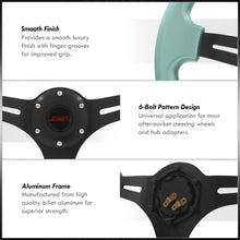 Load image into Gallery viewer, JDM Sport Universal 350mm Heavy Duty Aluminum Steering Wheel Black Center Mint Green