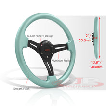 Load image into Gallery viewer, JDM Sport Universal 350mm Heavy Duty Aluminum Steering Wheel Black Center Mint Green