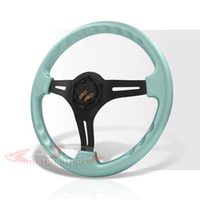 Load image into Gallery viewer, JDM Sport Universal 350mm Heavy Duty Aluminum Steering Wheel Black Center Mint Green