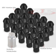 Load image into Gallery viewer, JDM Sport Universal 12 x 1.25 Lug Nuts Black (20 Pieces)