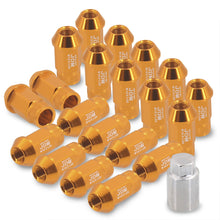 Load image into Gallery viewer, JDM Sport Universal 12 x 1.25 Lug Nuts Gold (20 Pieces)
