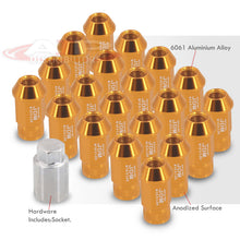 Load image into Gallery viewer, JDM Sport Universal 12 x 1.25 Lug Nuts Gold (20 Pieces)