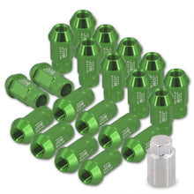 Load image into Gallery viewer, JDM Sport Universal 12 x 1.25 Lug Nuts Green (20 Pieces)
