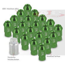 Load image into Gallery viewer, JDM Sport Universal 12 x 1.25 Lug Nuts Green (20 Pieces)