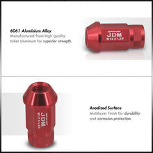 Load image into Gallery viewer, JDM Sport Universal 12 x 1.25 Lug Nuts Red (20 Pieces)