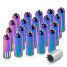 Load image into Gallery viewer, JDM Sport Universal 12 x 1.25 Extended Locking Lug Nuts Neo Chrome (20 Pieces) - 4 Pieces Locking Type Lug + Key