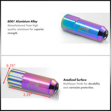 Load image into Gallery viewer, JDM Sport Universal 12 x 1.25 Extended Locking Lug Nuts Neo Chrome (20 Pieces) - 4 Pieces Locking Type Lug + Key