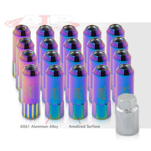 Load image into Gallery viewer, JDM Sport Universal 12 x 1.25 Extended Locking Lug Nuts Neo Chrome (20 Pieces) - 4 Pieces Locking Type Lug + Key