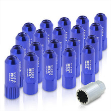 Load image into Gallery viewer, JDM Sport Universal 12 x 1.50 Extended Locking Lug Nuts Blue (20 Pieces) - 4 Pieces Locking Type Lug + Key