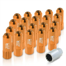 Load image into Gallery viewer, JDM Sport Universal 12 x 1.50 Extended Locking Lug Nuts Gold (20 Pieces) - 4 Pieces Locking Type Lug + Key
