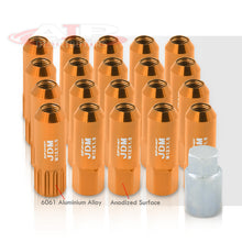 Load image into Gallery viewer, JDM Sport Universal 12 x 1.50 Extended Locking Lug Nuts Gold (20 Pieces) - 4 Pieces Locking Type Lug + Key