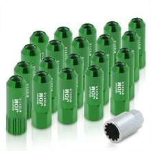 Load image into Gallery viewer, JDM Sport Universal 12 x 1.50 Extended Locking Lug Nuts Green (20 Pieces) - 4 Pieces Locking Type Lug + Key