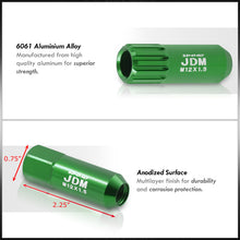Load image into Gallery viewer, JDM Sport Universal 12 x 1.50 Extended Locking Lug Nuts Green (20 Pieces) - 4 Pieces Locking Type Lug + Key