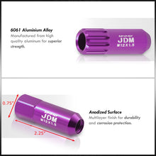 Load image into Gallery viewer, JDM Sport Universal 12 x 1.50 Extended Locking Lug Nuts Purple (20 Pieces) - 4 Pieces Locking Type Lug + Key
