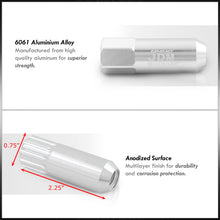 Load image into Gallery viewer, JDM Sport Universal 12 x 1.50 Extended Locking Lug Nuts Polished (20 Pieces) - 4 Pieces Locking Type Lug + Key