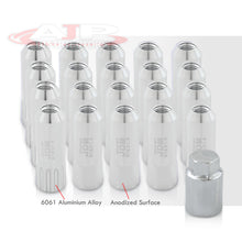 Load image into Gallery viewer, JDM Sport Universal 12 x 1.50 Extended Locking Lug Nuts Polished (20 Pieces) - 4 Pieces Locking Type Lug + Key