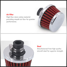 Load image into Gallery viewer, Universal 12mm Breather Filter (40mm Height 50mm Top 60mm Bottom) Red