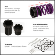 Load image into Gallery viewer, Mitsubishi Eclipse 1989-1999 / Nissan Sentra 1991-1999 / Toyota Corolla 1993-1997 Coilover Sleeves Kit Purple (Black Sleeves)
