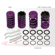 Load image into Gallery viewer, Mitsubishi Eclipse 1989-1999 / Nissan Sentra 1991-1999 / Toyota Corolla 1993-1997 Coilover Sleeves Kit Purple (Black Sleeves)

