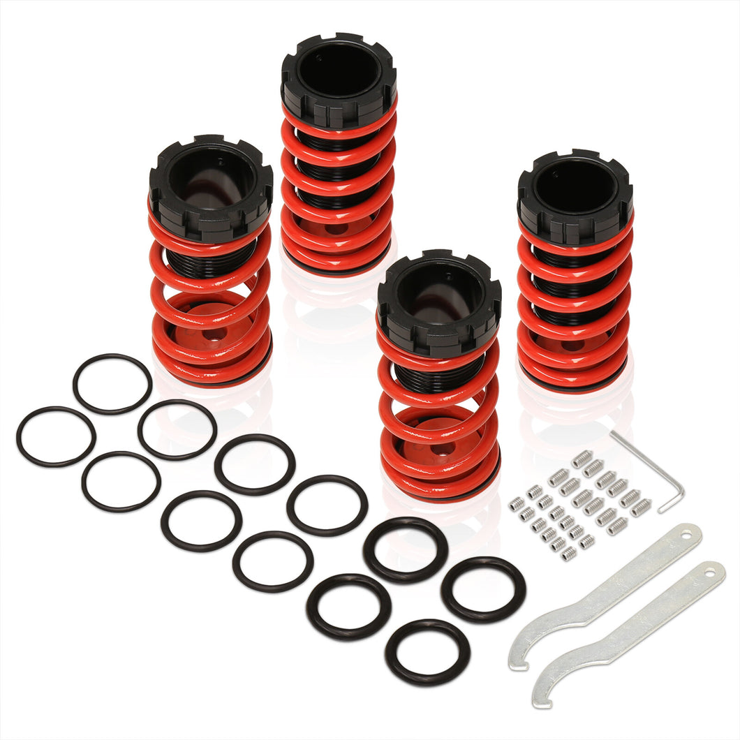 Mitsubishi Eclipse 1989-1999 / Nissan Sentra 1991-1999 / Toyota Corolla 1993-1997 Coilover Sleeves Kit Red (Black Sleeves)