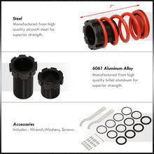 Load image into Gallery viewer, Mitsubishi Eclipse 1989-1999 / Nissan Sentra 1991-1999 / Toyota Corolla 1993-1997 Coilover Sleeves Kit Red (Black Sleeves)