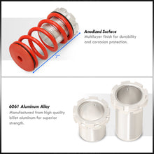 Load image into Gallery viewer, Mitsubishi Eclipse 1989-1999 / Nissan Sentra 1991-1999 / Toyota Corolla 1993-1997 Coilover Sleeves Kit Red (Silver Sleeves)