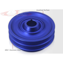 Load image into Gallery viewer, Acura Honda B-Series B16 B17 B18 B20 Underdrive Harmonic Balancer Crank Pulley Blue (B20 Requires Shorter Belt)