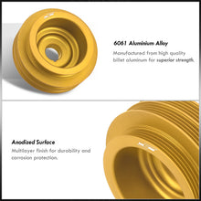 Load image into Gallery viewer, Acura Honda B-Series B16 B17 B18 B20 Underdrive Harmonic Balancer Crank Pulley Gold (B20 Requires Shorter Belt)