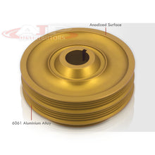 Load image into Gallery viewer, Acura Honda B-Series B16 B17 B18 B20 Underdrive Harmonic Balancer Crank Pulley Gold (B20 Requires Shorter Belt)