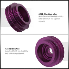 Load image into Gallery viewer, Acura Honda B-Series B16 B17 B18 B20 Underdrive Harmonic Balancer Crank Pulley Purple (B20 Requires Shorter Belt)