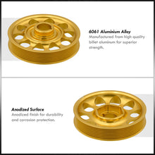 Load image into Gallery viewer, Acura Honda K-Series K20 K24 Underdrive Crank Pulley Gold