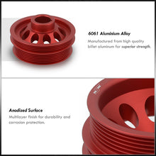 Load image into Gallery viewer, Infiniti G35 2002-2006 / FX35 2003-2006 / Nissan 350Z 2002-2006 3.5L VQ35DE Underdrive Crank Alternator Idler Pulley Red