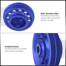 Load image into Gallery viewer, Honda Civic 1988-2000 / CRX 1988-1991 / Del Sol 1993-1997 D-Series D15 D16 Underdrive Crank Pulley Blue